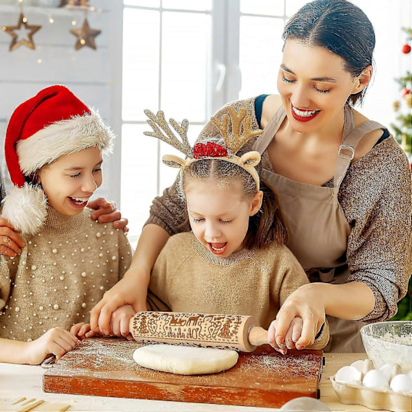Julkavel Präglad Kavel Pepparkaksgubbar Trä Julkavel