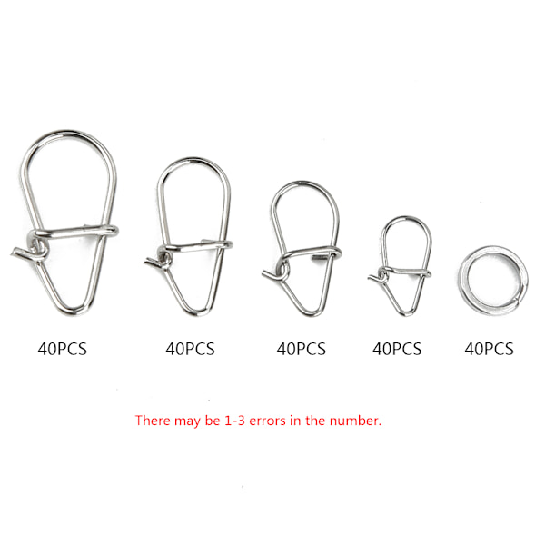 Fishing Connector Lure Pin Double Circle Fast Clip Lock Snap Slitstark ring säkerhetsspänne