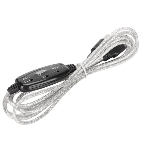 MIDI til USB-kabel Ca. 2,2 yd langt 16 kanaler USB PC-interface LED-strømindgang Udgangsindikator USB MIDI-kabel