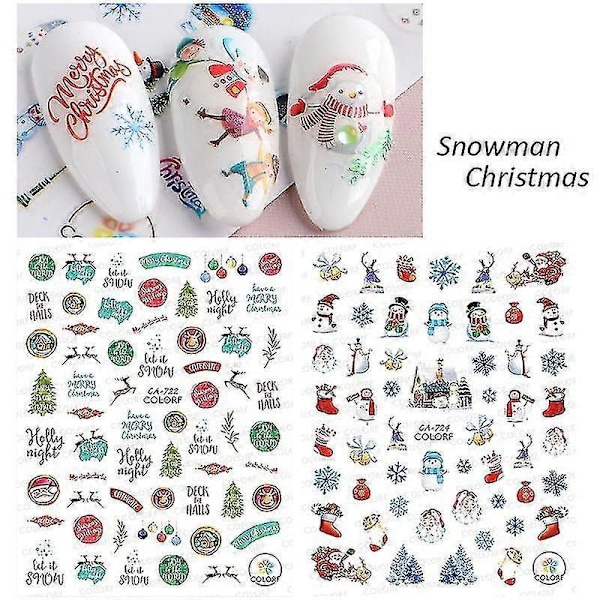 Julserie Nageldekaler Julgran Snögubbe Dekaler Enkla