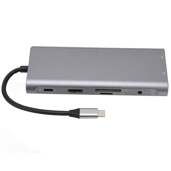 Typ C-hub 4K högupplöst 5 Gbit/s överföring PD-laddning aluminiumlegering Typ C-dockningsstation