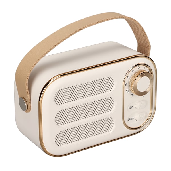 Bluetooth Högtalare Stereo HiFi Ljud USB Laddning Retro Bärbar Trådlös Högtalare för Home Travel Vit