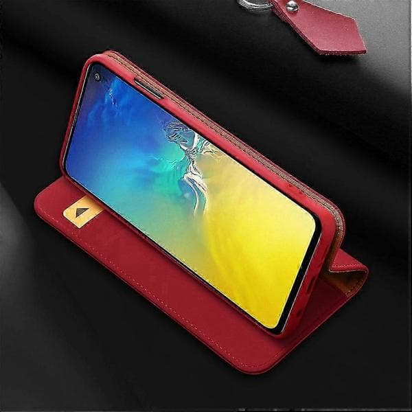 DUX DUCIS WISH Series TPU + PU + læderetui til Galaxy S10 E, med kortpladser og pung Red