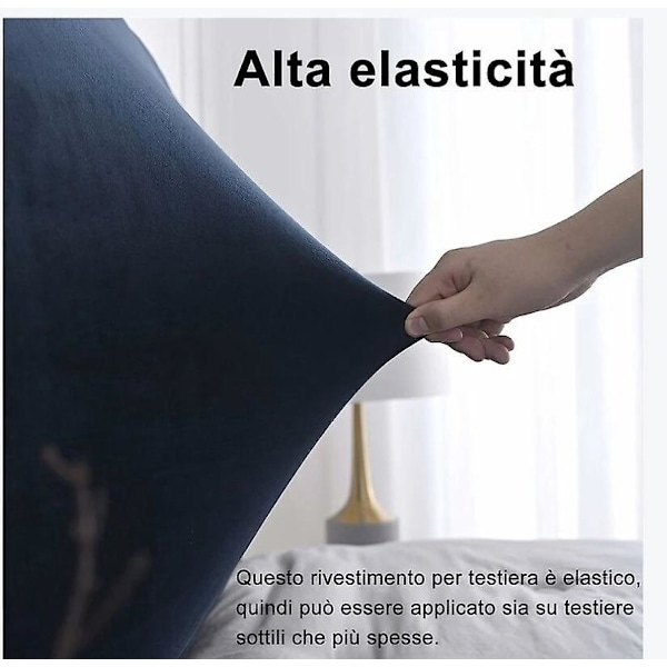 Elastisk sengegavlbetræk til sengegavl -150 cm - til sengegavl 140-170 cm (Navy blå)