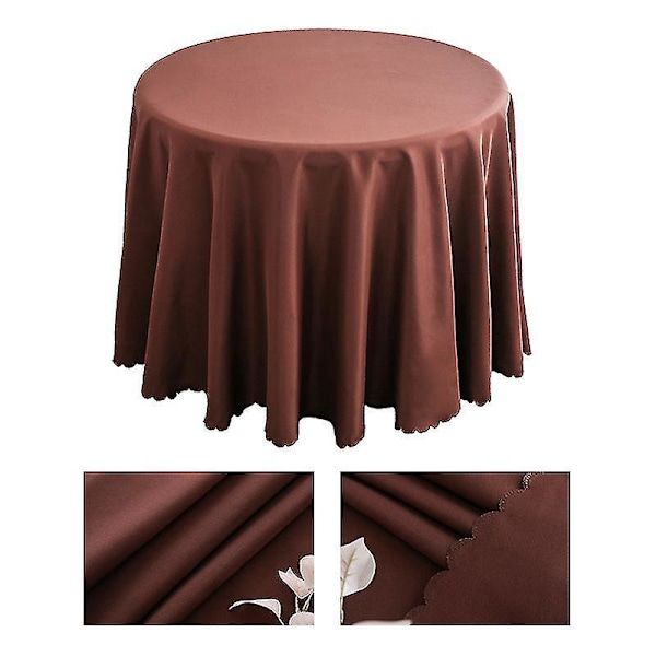 Elegant Dark Brown Polyester Tablecloth - Perfect for Weddings, Parties, and Birthdays Diameter 160cm