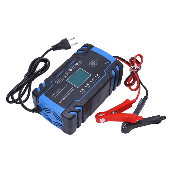 Smart Battery Charger ABS Shell Automatic Automotive Charger with Cooling Fan for AGM AC 100‑240V EU Plug