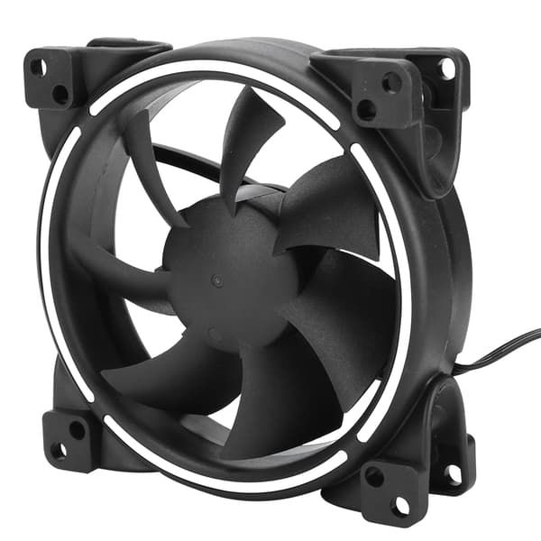 12V 24CFM LED Køleventilator 1500RPM Lydløs CPU-køler Computer Chassis Radiator Hvid