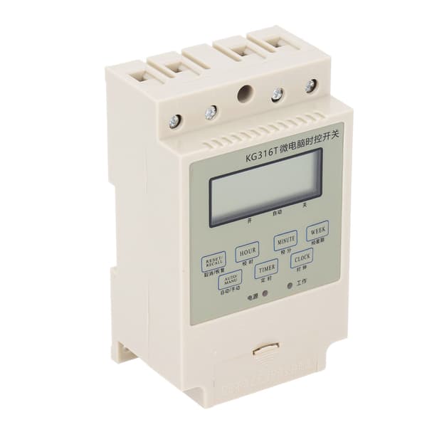 Mikrocomputer Tidsstyringsbryter Digital Elektronisk Timerbryter med Kondensator Skinnemontering 220V 25A