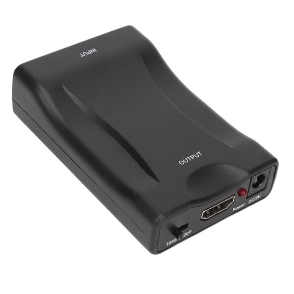 SCART-HD Multimedia Interface -sovitin, tukee 720p 1080P -ulostuloa, SCART-ääni- ja videomuunninsovitin EU-pistoke 100–240 V