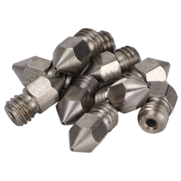 10 st 3D-skrivarmunstycken MK8 rostfritt stål 1,75 mm extruderingstryckhuvuddelar tillbehör 0,5 mm