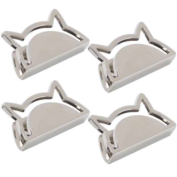 4 Set Metall Dekorativt Spänne Katt Klämma Stopper Läder Varor Bagage Jeans DIY TillbehörSilver B01-51-52059