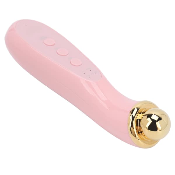 EMS ögonmassageapparat varmkompress mikroström vibration handhållen ansiktsögonmassager rosa