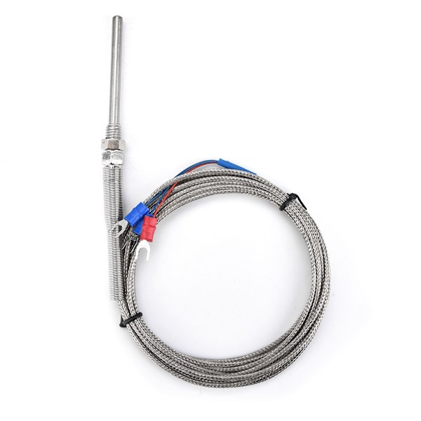M8 gjenger PT100 platinamotstand termoelement 50 mm probe temperatursensor ledning 0-400 ℃ (3 m)