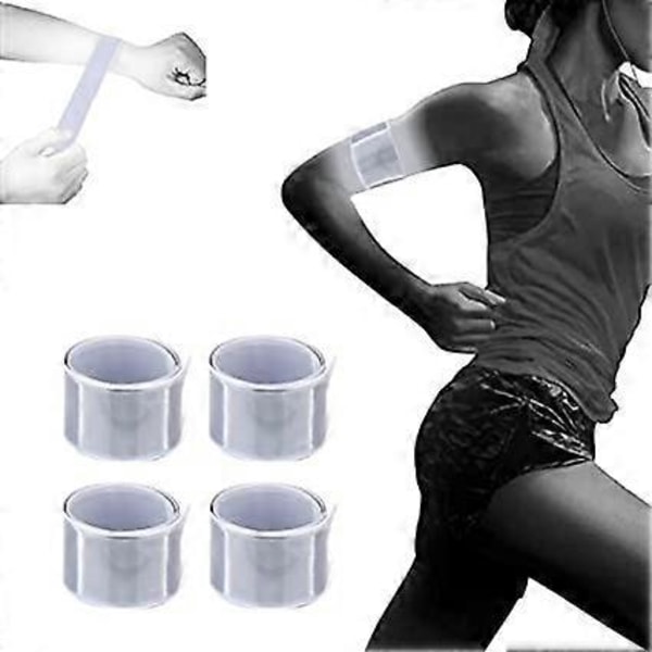 Arm, Wrist, Leg Reflextejp 30cm Reflextejp Hög Synlighet Löparutrustning, Set om 4, Hög Synlighet Morgonlöpning, Vit