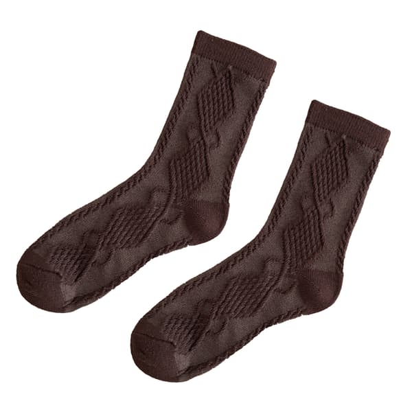 Børne Crew Sokker til Piger Bomuld Komfortable Varme Retro Preppy Mid-Calf Crew Sokker til Vinter Efterår Kaffe M