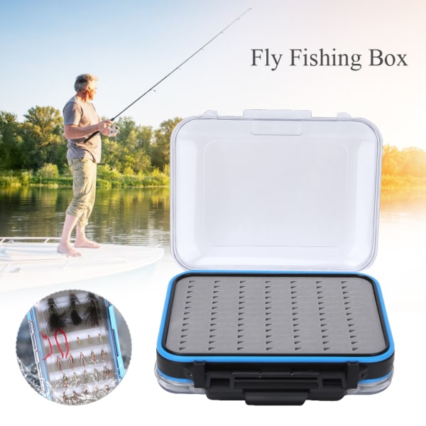 ABS Vattentät Dual Layer Flugfiske Box Flugor Case Lure Simulering Fiskbete Förvaring
