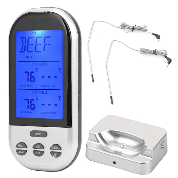 TS‑K32‑S Wireless Meat Thermometer Dual Probe Double Digital Temperature Meter Remote Cooking for Oven Smoker BBQ