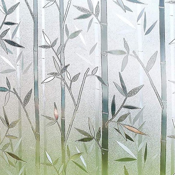 Bambu Fönsterfilm Insynsskydd Ogenomskinlig Självhäftande 3D Dekorativ Statisk UV-Resistent Film för Badrum Sovrum Kök 45 x 200cm