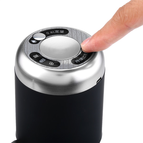 Trådlös USB Uppladdningsbar Elektrisk Automatisk Dricksvattenflaskpump Smart Dispenser Svart