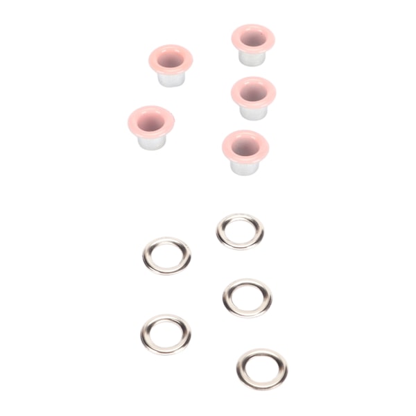 500 set Grommet Kit 6 mm Rund Robust Koppar Vibrerande färg Bred applikationsöglesats för läderkläder Tyg Rosa
