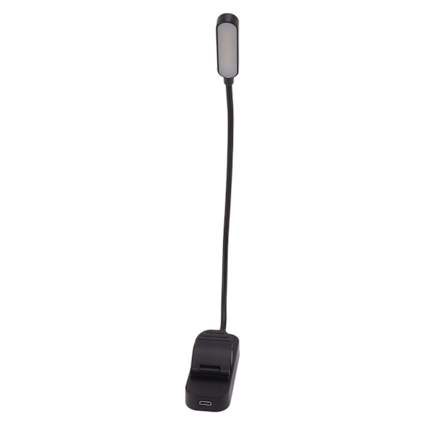 Boklampa USB Uppladdningsbar Blockerande Läsning Clip On Lamp 3 Ljusstyrka Steglös Dimning 8 LED Ögonvård Sömn Hjälp Svart
