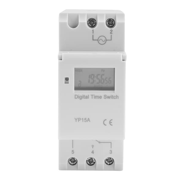 16A Digital LCD Strømtimer Programmerbart Relé Tidsbryter (DC12V)