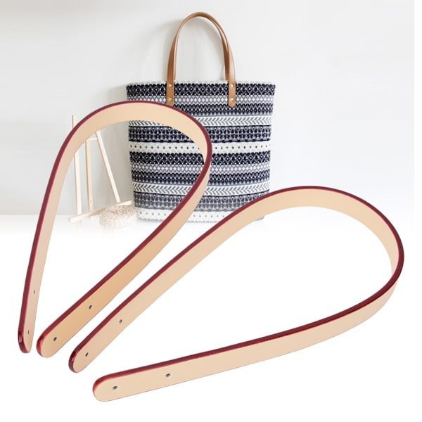 2 stk 65 cm håndlagde skinnveskehåndtak med nagler DIY patchwork bagasjetilbehør lakserosa