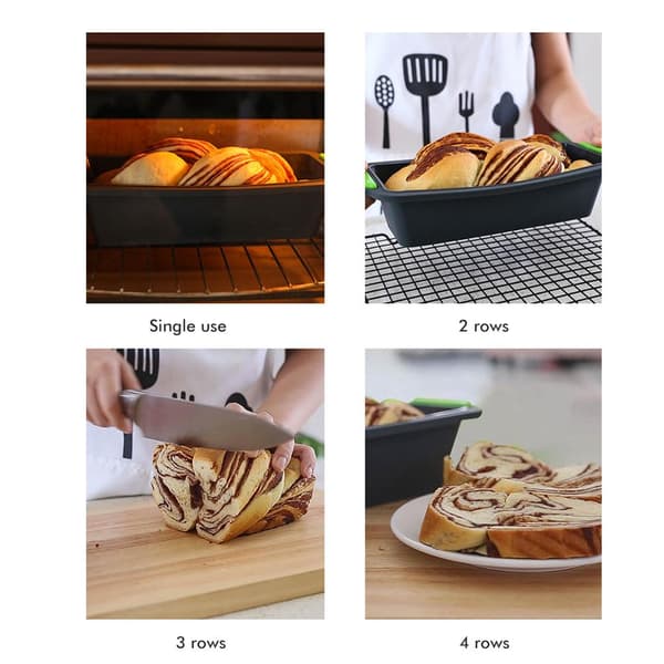 Bakform i silikon, brödform, rektangulär brödbakningsverktyg för hemgjort bröd