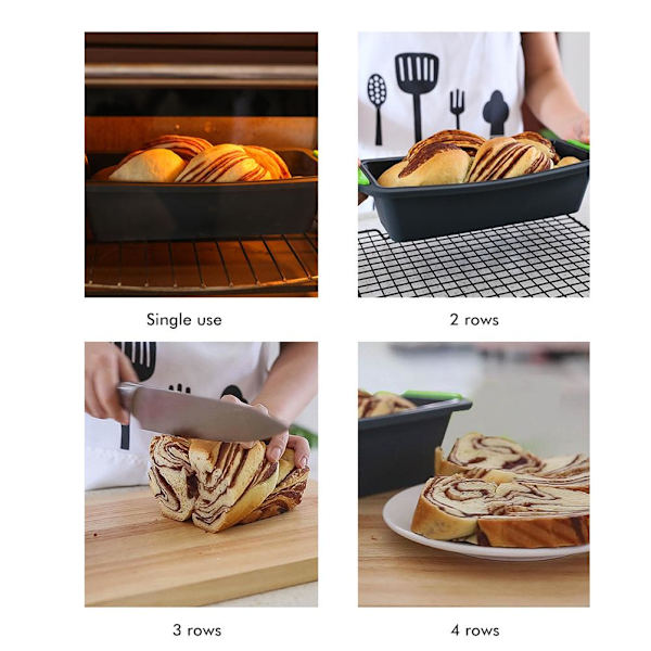 Silikone bageform brødform rektangulær brødbageværktøj til DIY hjemmelavet kagebrød