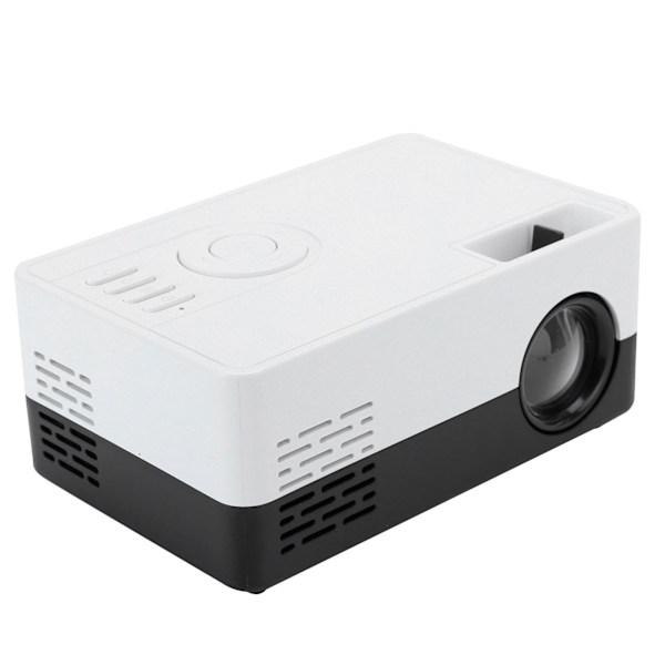 Mini bærbar projektor LED hjemmekino videomediespiller projektor med stativ 100‑240V svart hvit AU-plugg