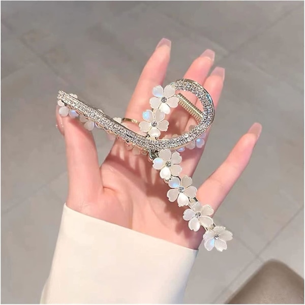 Elegant Koreansk Blomster Hårspænde med Stort Greb