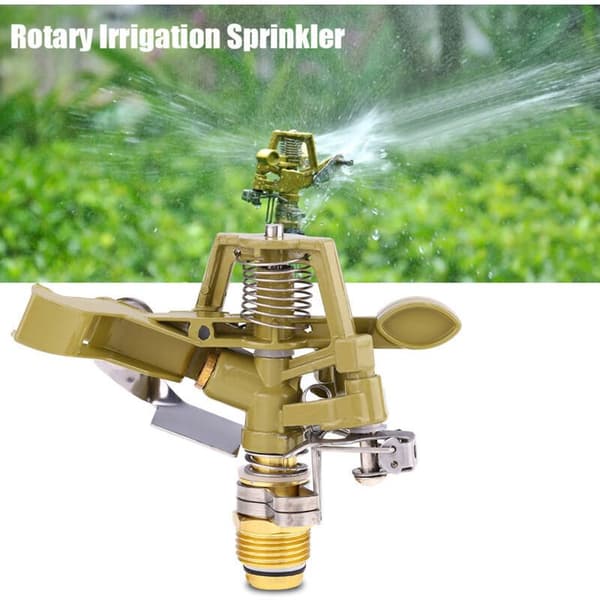 360° roterende zinklegeringssprinkler til have, græsplæne og gård, 1/2 tomme fitting