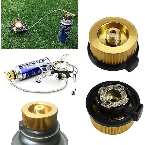 Camping Komfyr Gassflaske Kobling Overføringsadapter Gassdyser Gassflaske Adapter for Campingbrenner