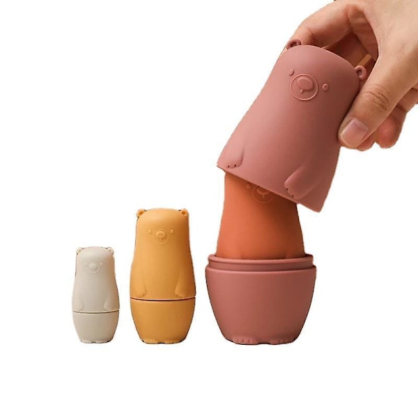 Söta Djur Ryska Nesting Dolls - Silikonleksak för Barn - Perfekt Present & Dekoration