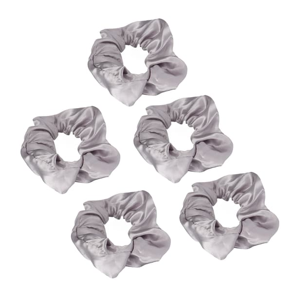5 st lysande scrunchies, lysande grå satin elastisk glöd i mörkret hår scrunchy för kvinnor