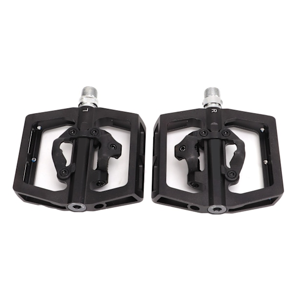 1 par cykelpedal i sort aluminiumlegering til mountainbike, låsepedal til konvertering af fladpedal, leje til cykling