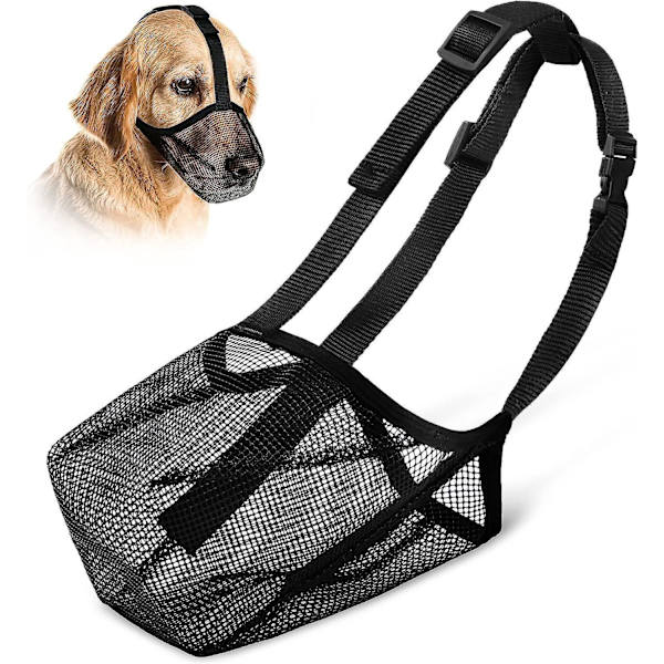 Justerbar hundekurv med blødt PVC-net, sikker og åndbar, forhindrer gøen, XS-størrelse