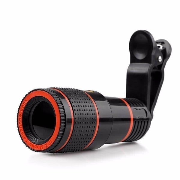 Universal HD 12x optisk zoom kameratelefonlinse med klips for iPhone