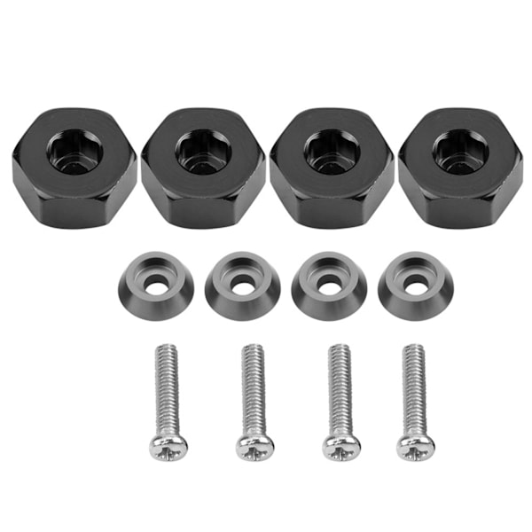 Aluminiumlegering 5mm till 12mm Hjulnav Adapter för WPL 1634 RC Lastbil (Svart)