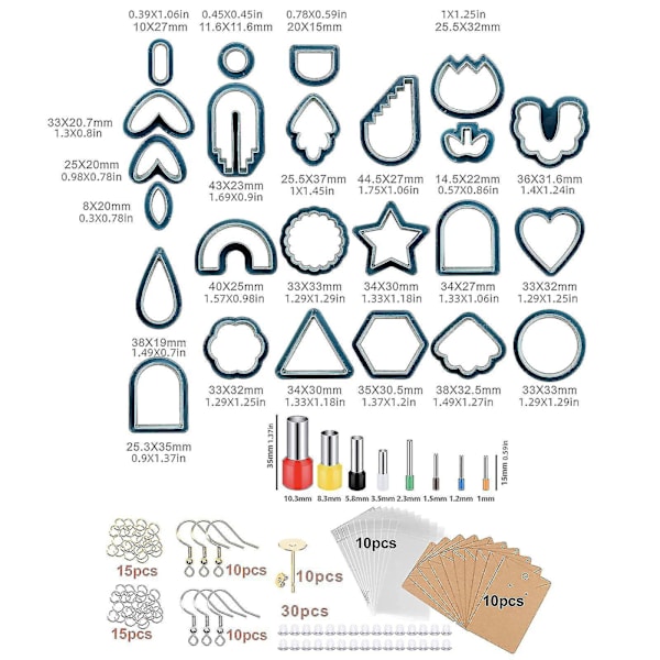 Blå Polymer Lercutter Kit til DIY Smykkefremstilling