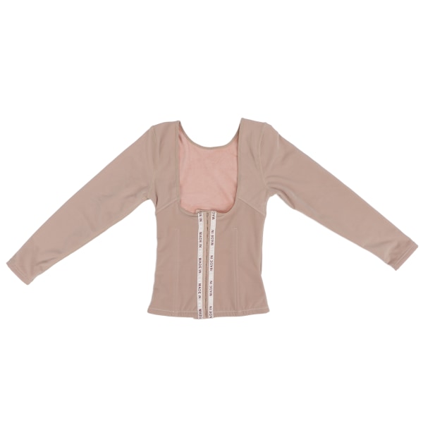 Andningsbar Shapewear Långärmad justerbar kroppsformande midja bantningsträning för kvinnor (hudfärg)M