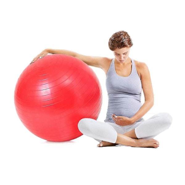 Gymnastinen pallo, puhkeamaton, Pilates, jooga, keskivartalon vahvistus, synnytysharjoittelu, pumppu, punainen, 55 cm