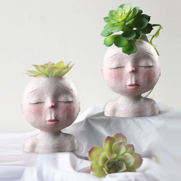 Art Modeling Figur Vase Sukkulent Pot Have Dekorativ Bordpladedekoration