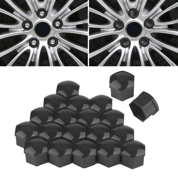 20stk 21mm Mutter Bilhjul Auto Hub Skruebeskyttelse Anti-tyveri Dekselhette Grå