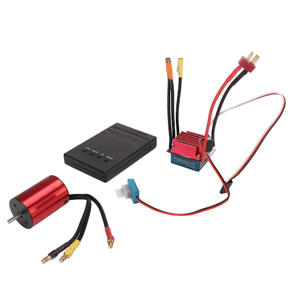 3800KV borstlös motor S35A ESC-kombination med ESC-programmeringskort Hög vridmoment borstlös kombinationssats för 1/14 för 1/16 RC-bil