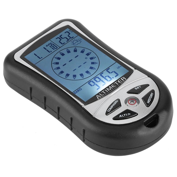 Bärbar kompass multifunktionell elektronisk väderaltimeter höjd barometer