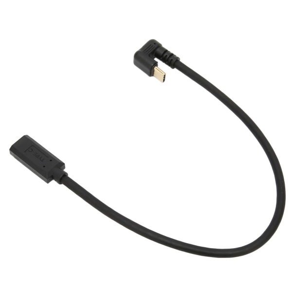 USB C forlængerkabel 0,3 m/0,98 fod 10 Gbps forgyldt retvinklet USB 3.1 han-til-hun forlængerledning til Mi 4C