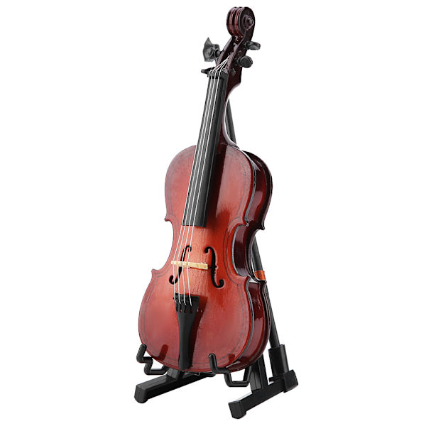 5.5in trä miniatyr cello replika med case Instrument modell musikaliska gåvor prydnader