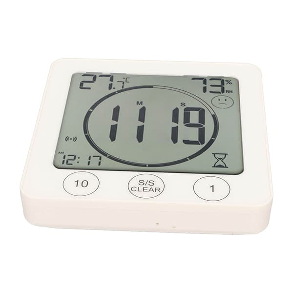 Digital termometer hygrometer noggrann känslig bakgrundsbelyst LCD-display temperaturfuktighetsmätare för inomhusbruk vit