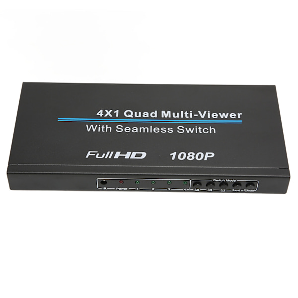 HD-multimedia-gränssnitt Quad Multi Viewer 4x1 4 i 1 ut 1080P IR HD-multimedia-gränssnitt Quad Multi Viewer 110‑240V EU-kontakt